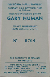 Gary Numan Hanley Ticket 1983